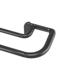 Twilight Double Curtain Rod 66 to 144 Room Darkening Wrap Around Black