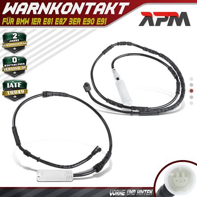 2x Warnkontakt Verschleißanzeiger Vorne Hinten für BMW 1er E81 E87 3er E90 E91 