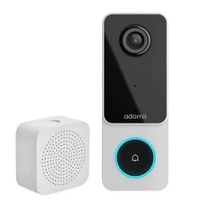 Adomii Wireless Video Doorbell Motion Security Camera w/ Chime Rechargeable