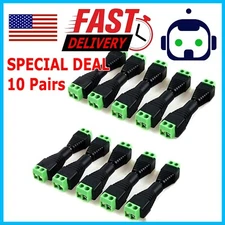 20pcs Male+Female DC Power Jack Connector Adapter Plug 2.1 x 5.5mm for CCTV