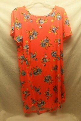 Women's Bobbie Brooks Medium Pink Blue Yellow Floral Mini Dress SS