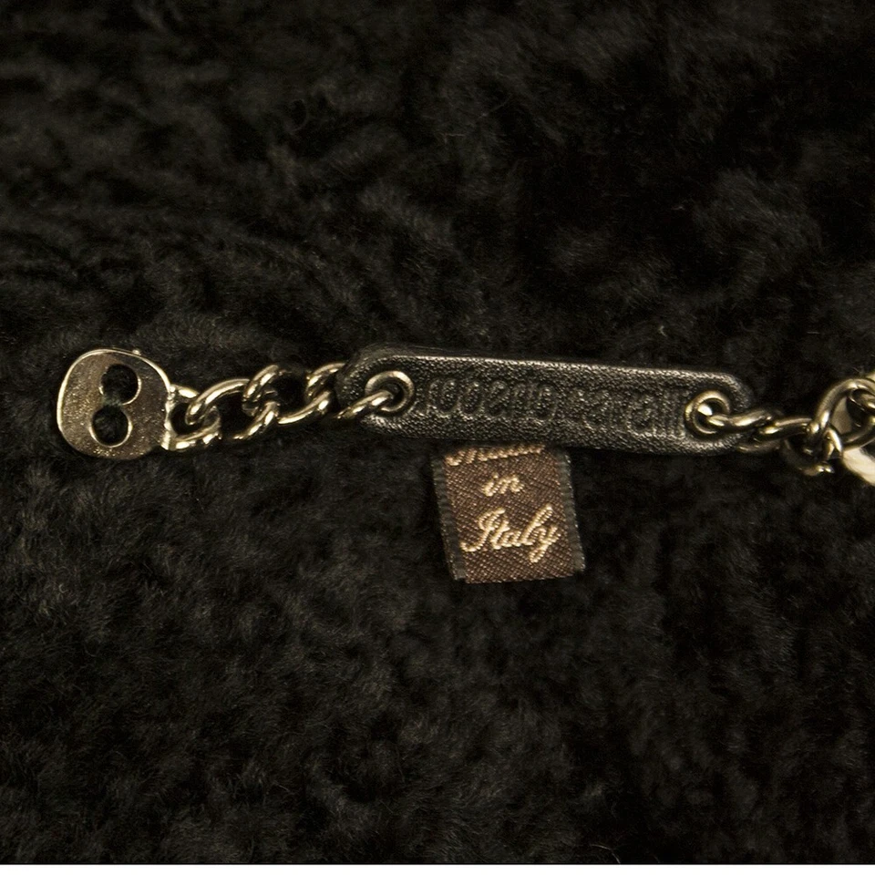 Abrigo Chaqueta Roberto Cavalli Negro Piel Genuina Cordero Cremallera Talla 48 Foto 3 de 4