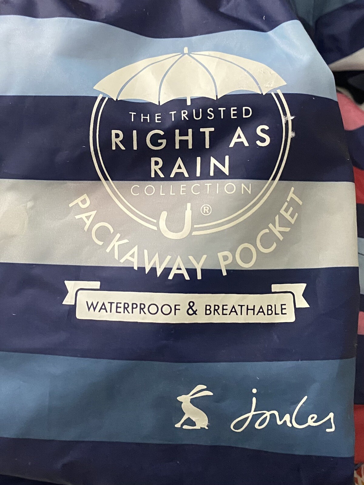 Joules Stripe Raincoat 10 Waterproof Right as Rain Jacket Hooded eBay