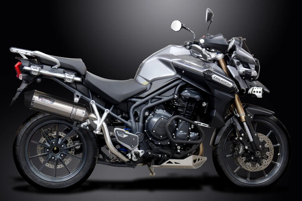 Silenciador de escape de acero inoxidable X-Oval de 13,5" sin cordones Triumph Tiger 1200 Explorer 12-21 Foto 2 de 4