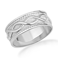 .925 Sterling Silver Infinity Rope Band Ring