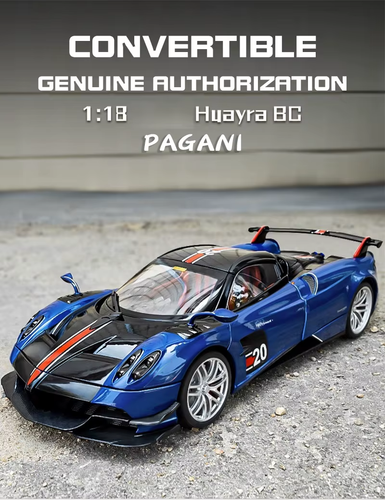 Modellino pressofuso in lega scala 1:18 Pagani Huayra BC collezione giocattolo suono luce - Foto 2 di 12