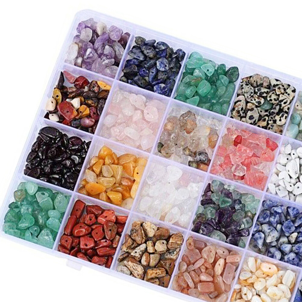 28Colors Crystal Beads Bulk for DIY Jewelry Making Natural Gemstone
