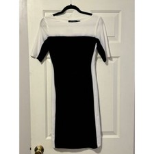 Lauren Ralph Lauren Black & White Color Block Dress Formal Office Wear Size 2