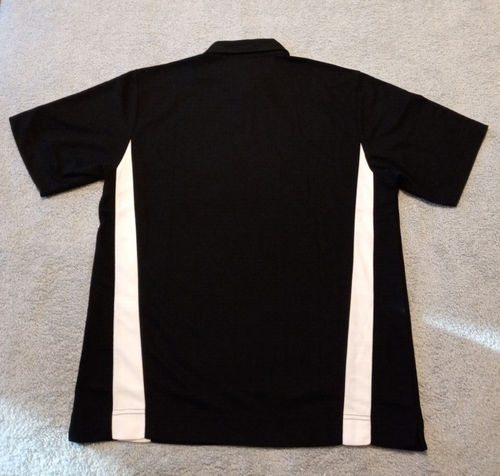 Men's NORTH END SPORT black & white SS moisture wicking UV pro polo shirt L NWT - Picture 3 of 5