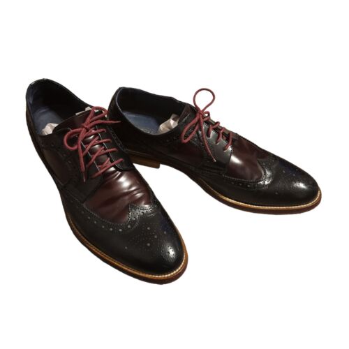 Chaussures italiennes pour hommes Johnston & Murphy Mahoghany Wingtip Oxfords taille 10 M - Photo 1/6
