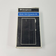 Dictaphone Model 1253 Voice Recorder Black for parts UNTESTED