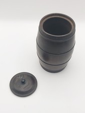 Wooden Turned Oriental Trinket box, Carved Lid With Mountain Landscape *