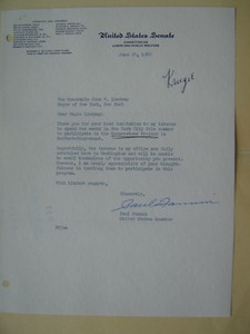 SIGNED letter ARIZONA Senator PAUL FANNIN genuine VINTAGE 1966 to John Lindsay