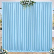 Baby Blue Backdrop Curtains Photo Backdrop Drapes 10ft x 8ft Soft Long Curtai...