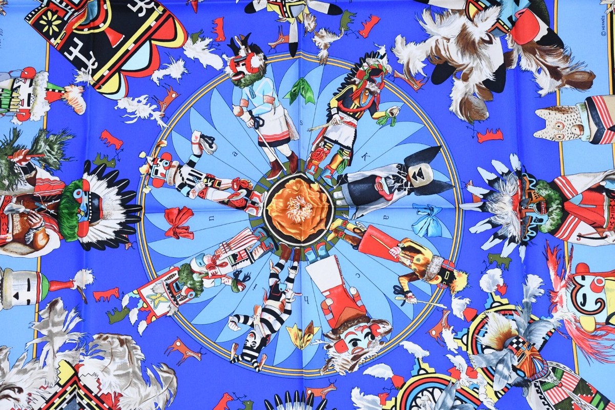 HERMÈS ネイティブアメリカン スカーフ 90cm HERMÈS ネイティブアメリカン スカーフ 90cm HERMÈS ネイティブ