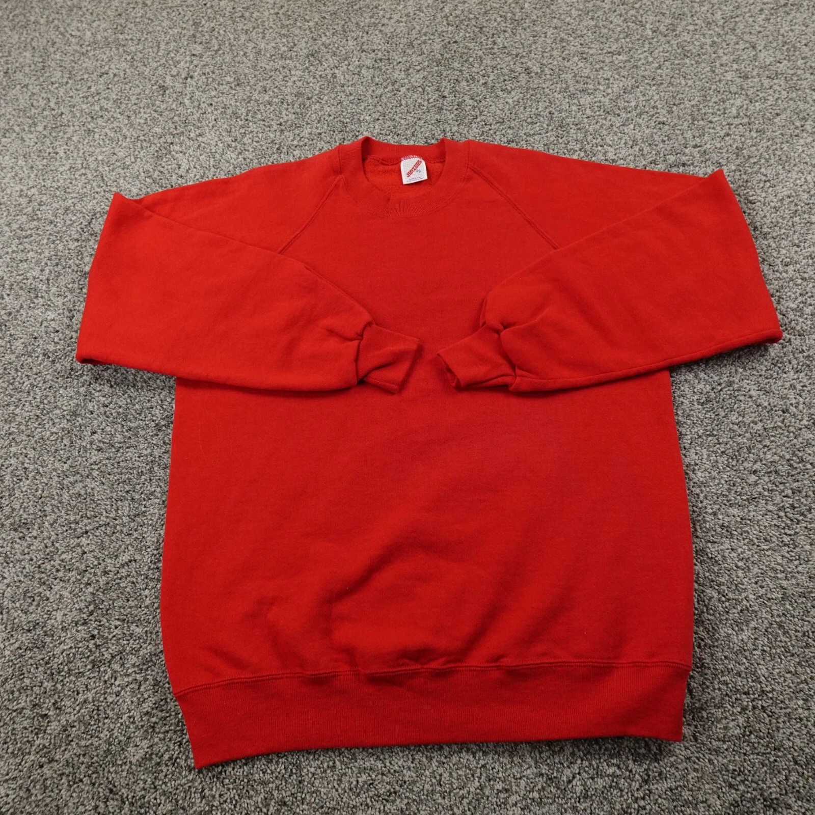 VTG Jerzees Sweater Mens XL Red Pullover Crewneck Sweatshirt Blank 80s 90s USA