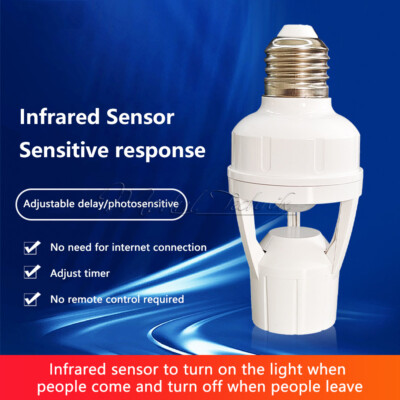 1-10 PIR Human Induction Motion Sensor LED Lamp Socket Base E27 Lamp Holder Lot