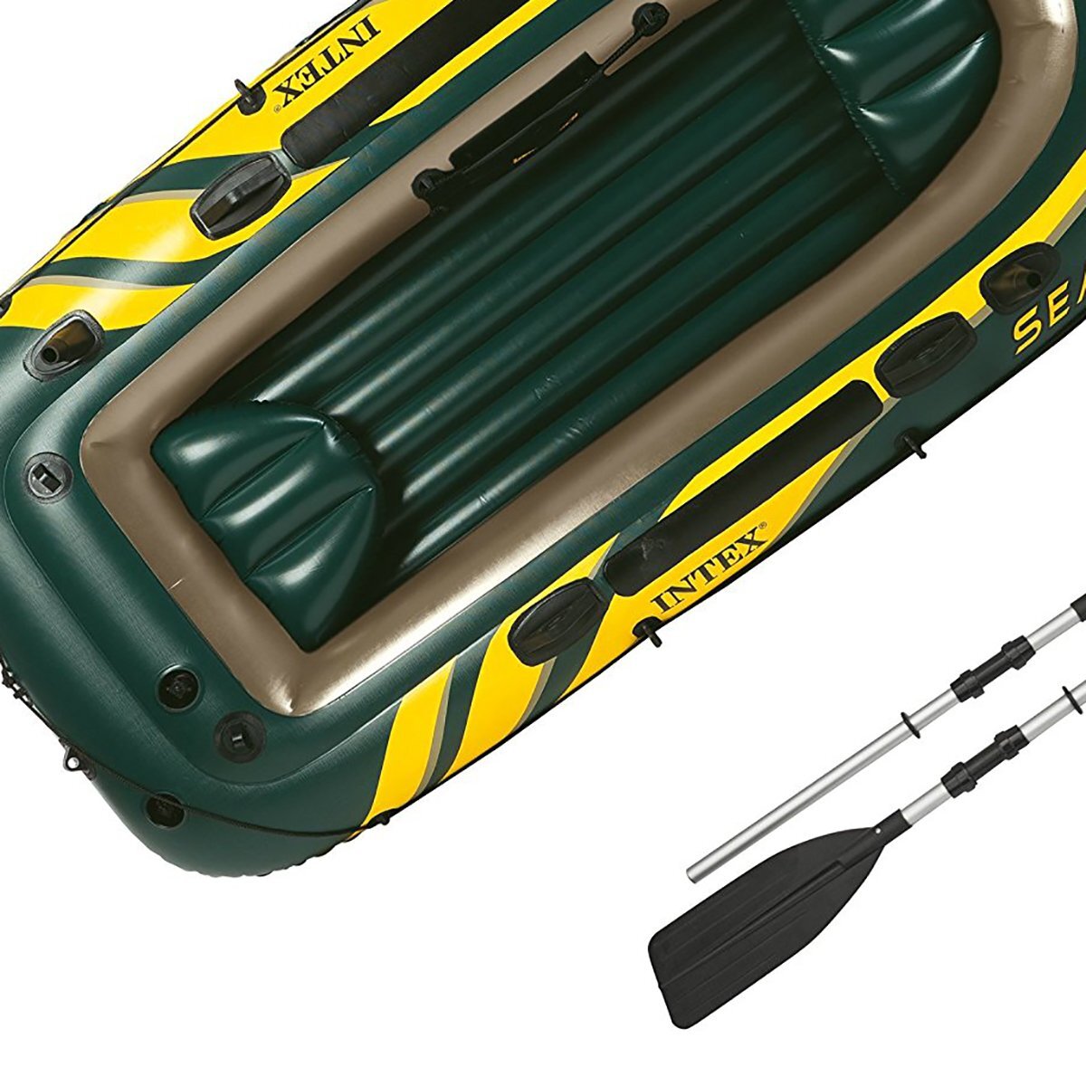 Intex Seahawk 3 Person Inflatable Boat Set with Oars & Pump(Open Box)(2 Pack)