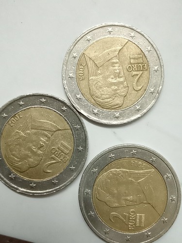 2 euro coins Austria 2002 2003 2014 lot X3 different rarest Austrian finds - Picture 3 of 5