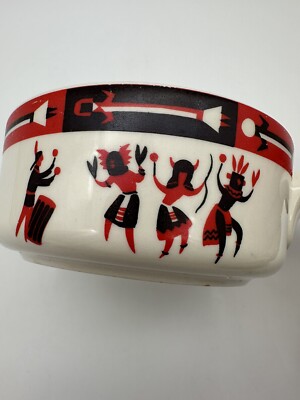 Vintage Lee Bates Albuquerque  Handled Soup  Bowl Western Dance