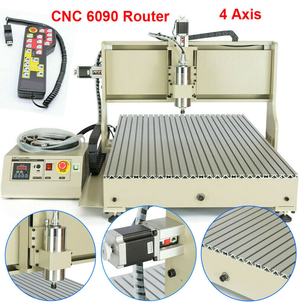 1.5KW 6090 CNC Router Engraver USB 4 Axis Metal 3D Engraving