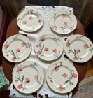 PICKARD CHINA USA WOODMERE #1055 HAND PAINTED ROSES IVORY B & B PLATES (7)