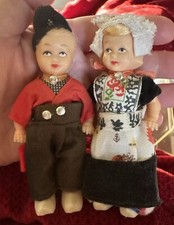 Vintage 1950's Boy Girl Doll in Traditional Dutch Dress 4.5" Celluloid