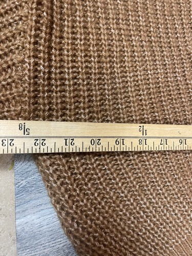 SELLO HÚMEDO MUJER CAMEL Y CREMA RECORTADO CUELLO EN V CARNIGAN DELANTERO TALLA XL NUEVO CON ETIQUETA - Imagen 6 de 7