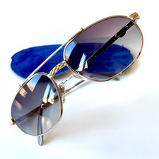 vintage ETTORE BUGATTI EB 503 sunglasses silver gold France 58/17 medium 500 502