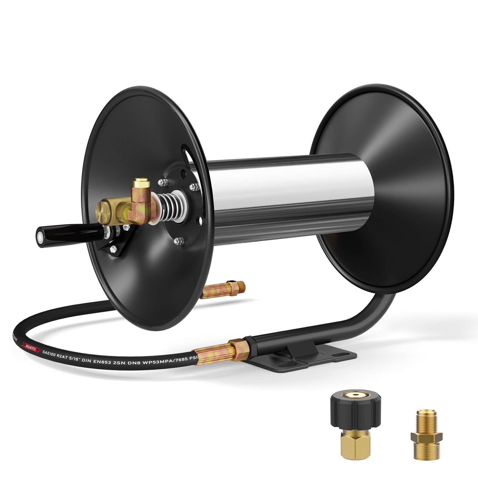 Hand Crank Manual Pressure Washer Hose Reel &mdash; 400 PSI, for  3/8" 100ft. Hose