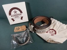 Rarestar Western Belt White Painted Leather w/ Leather Bracelet NS Size 40 WS3