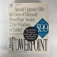 VINTAGE MICROSOFT POWERPOINT Windows Software Upgrade 1992 New Sealed