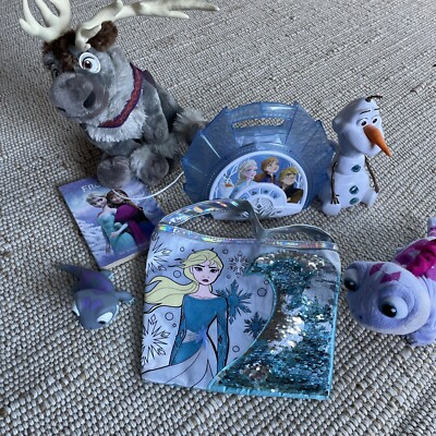 Disney s Frozen Lot Of 7 Plush Sven Walking Color changing Bruni Karaoke Toys
