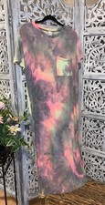 womens maxi dress with patch pocket tie dyed multicolor medium 