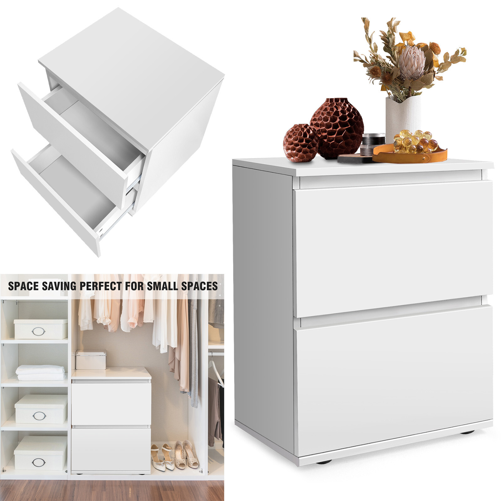 Bedside Table with Drawer Storage Nightstand Cabinet Tea Sofa End Table Bedroom