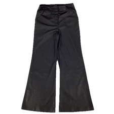 NWT Express Women  s High Rise Wide Leg Faux Leather Pants Black Size 6S MSRP 98