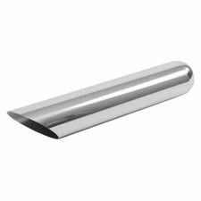Universal Angle Cut Chrome Exhaust Tip 2.5 Inlet 4 Outlet 18 Long Jac418