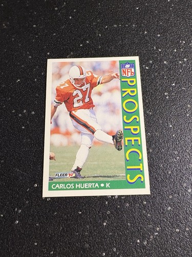 1992 Fleer - Prospects Carlos Huerta #439 (RC) NCAAF Miami Hurricanes Kicker