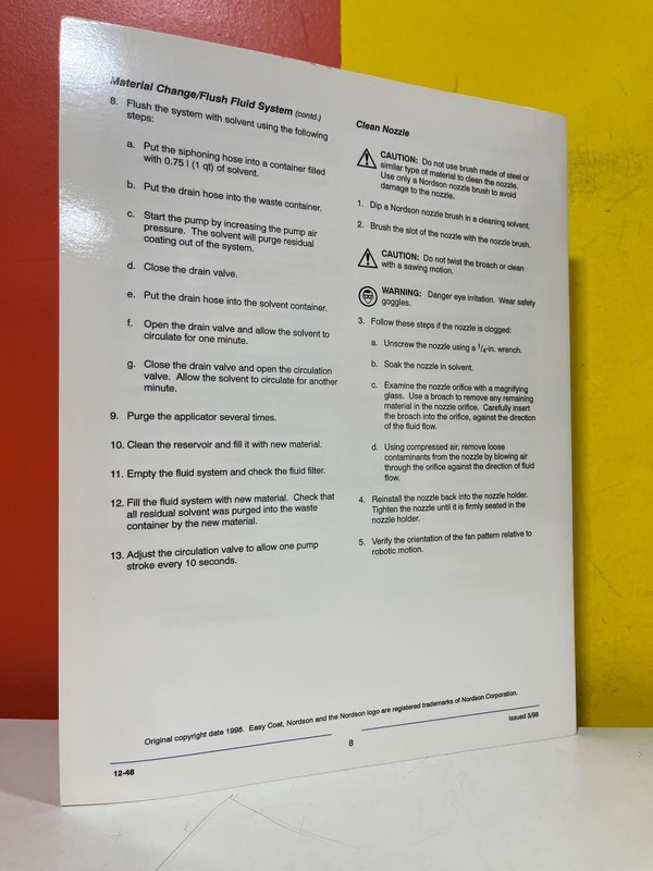 Nordson 303 847A C-708 and C-718 System Operator's Card