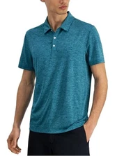 Alfani Polo Shirt Men's Small Turquoise Performance Stretch Moisture Wicking