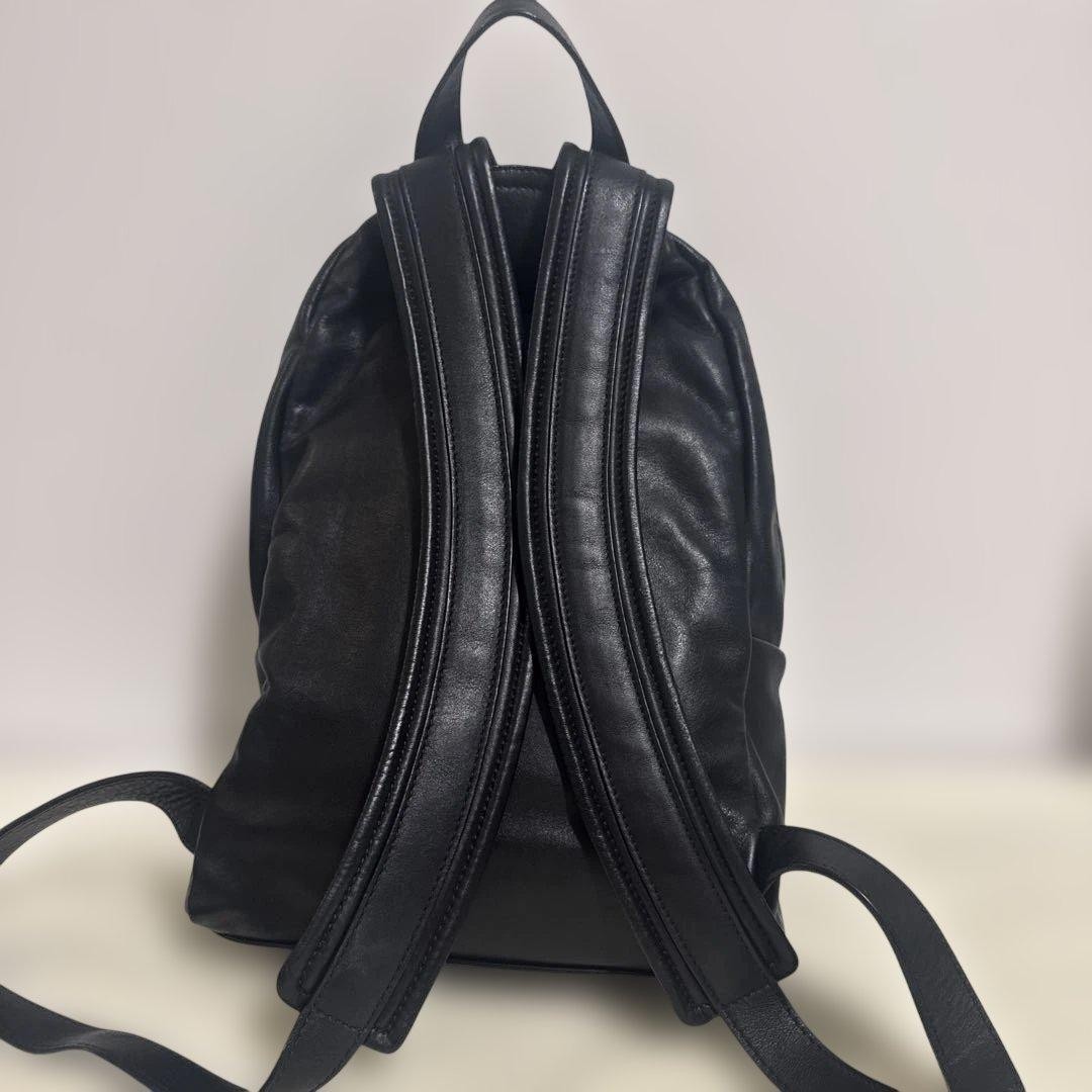 GIVENCHY Leather Backpack Daypack Black Logo Hard… - image 2
