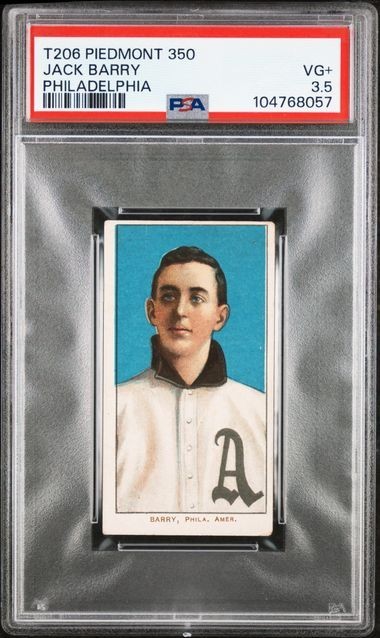 PSA 3.5 VG+ T206 JACK BARRY PHILADELPHIA 1910 PIEDMONT TOBACCO GRADED VG+ *TPHLC