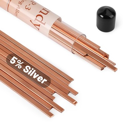 UCandy 20 Sticks 5% Silver Solder Brazing Rods BCuP-3 Copper 0.050''x1/8''x10''