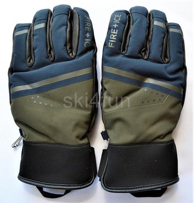 BOGNER F+I MAIK HERREN SKI HANDSCHUHE BLAU OLIV 40% LEDER UVP 189  Gr 8,5 SM NEU
