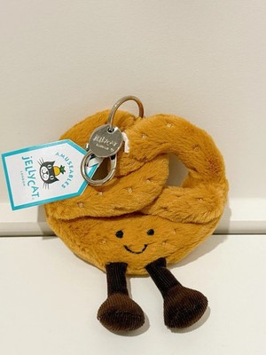 Jellycat Amuseable Pretzel Bag Charm Plush Keychain Cute Gift Toy - NWT Soft