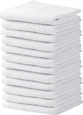 Salon Towels 100% Cotton Towel Pack Of 12 White Spa Towel in 16x27 inches.