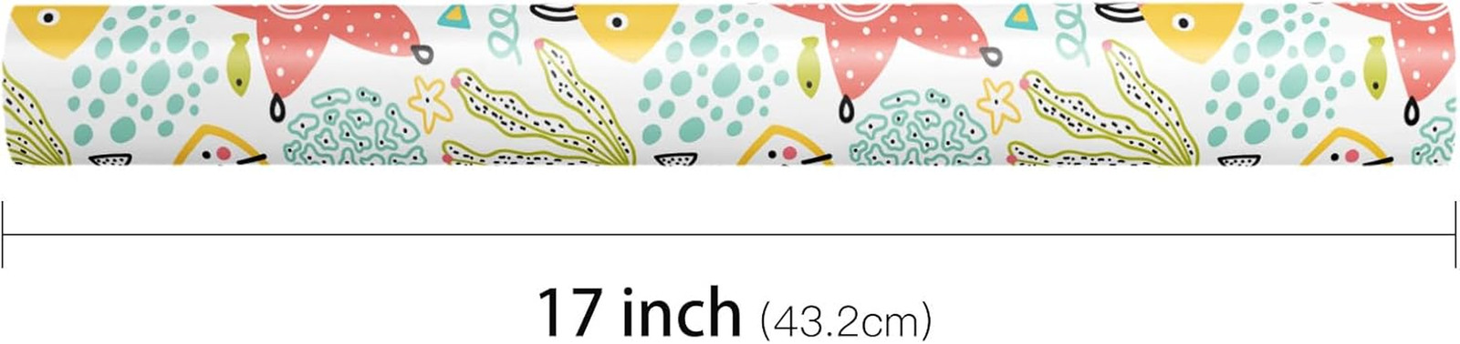 Ocean Wrapping Paper Roll for Boys Girls Kids, Fish, Seaweed, Starfish, Seahorse