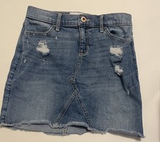 Abercrombie Kids Girl Size 13/14 Jean Skirt Denim Miniskirt Medium Distressed