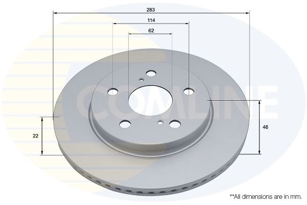 Brake Disc Front Internally Vented Fits Toyota Corolla Yaris Cross COMLINE