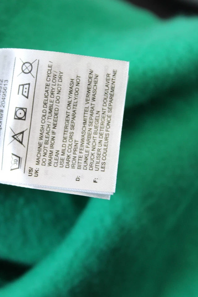 Reebok Womens Pullover Drawstring Logo Hoodie Sweatshirt Green Cotton Size XS - Image 4 of 4